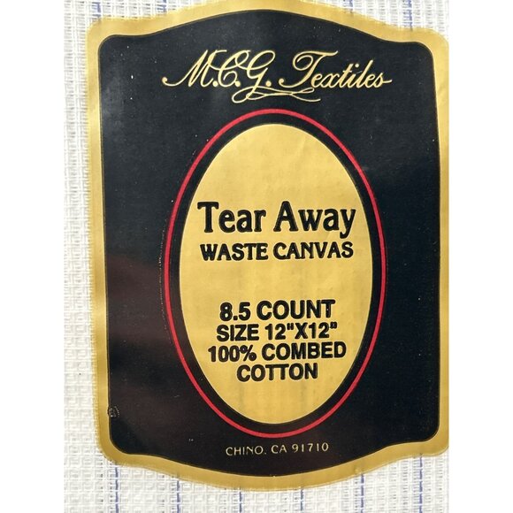 Tear Away Waste Canvas 8.5 Count 12"x12" Cotton Cross-Stitch M.C.G. Textiles 2 - Picture 2 of 3